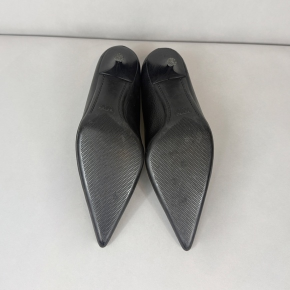 Coach Black Point Toe Pebbled Leather Amy Heels - Picture 4 of 8